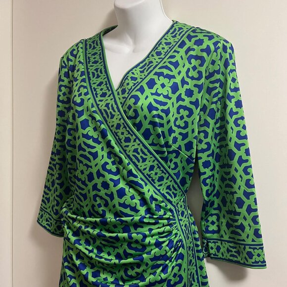 Gretchen Scott Wrap It Up Dress 3/4 Sleeve Stretch Size Large - Picture 4 of 15
